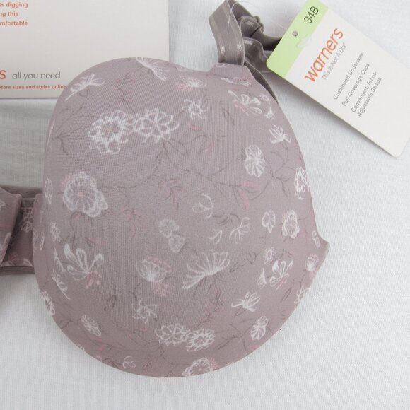 Warners Underwire T-Shirt Bra Women's Size 34B This Is Not a Bra Full Coverage - Picture 5 of 14